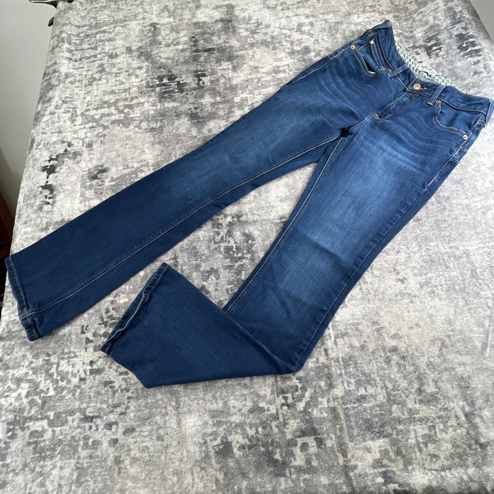 Ariat Womens 30L REAL Strait Cut Jeans Blue Denim Western Cowgirl
